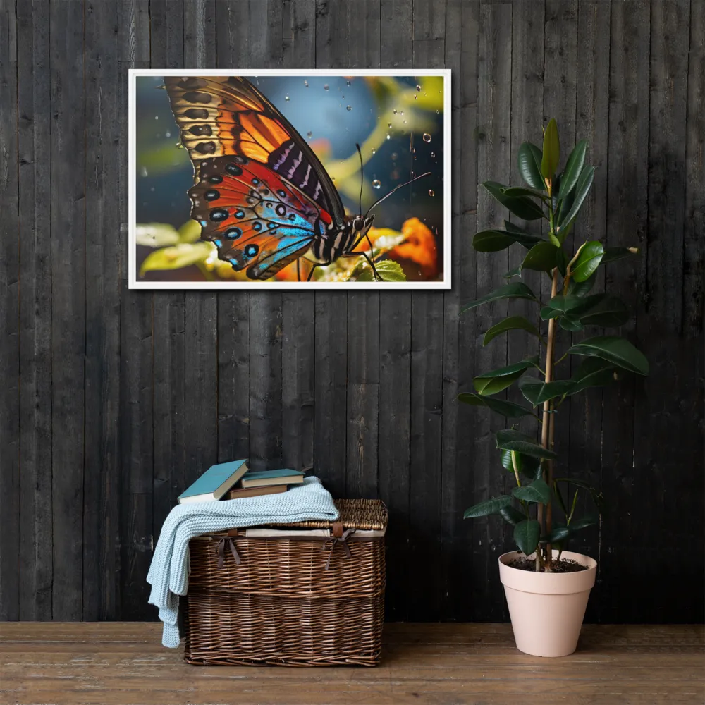 Dance of Colors: The Butterfly's Elegance | Canvas with White Frame | 24″×36″