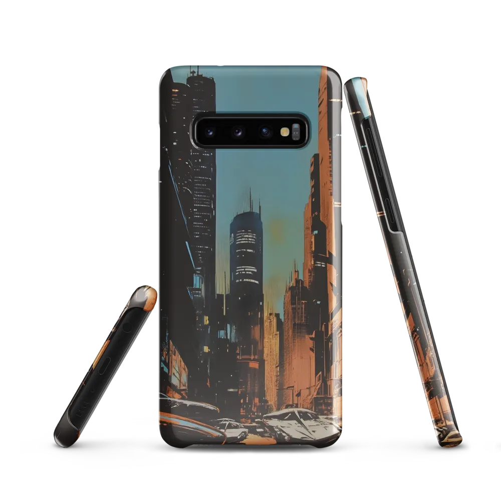 Futuristic Cityscape in Blue and Orange