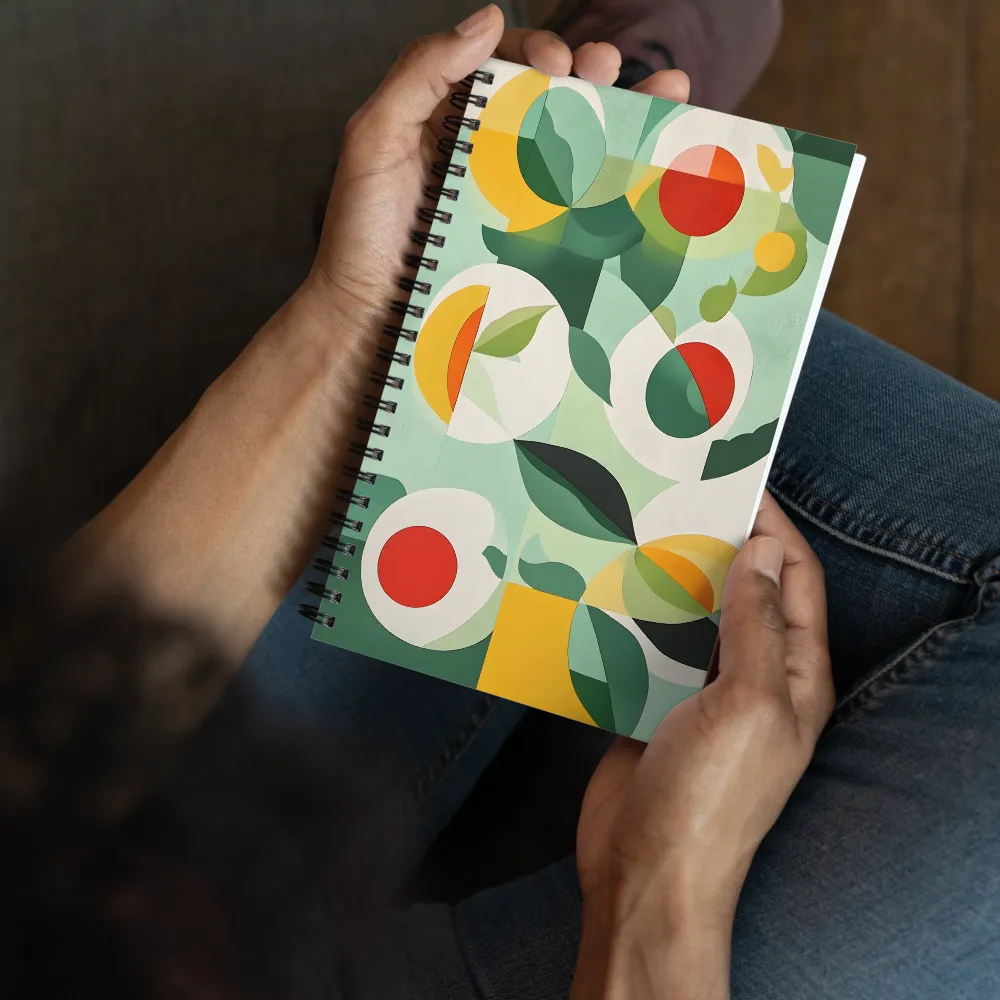 Harmony in Shapes: A Playful Abstract Design | Spiral Notebook