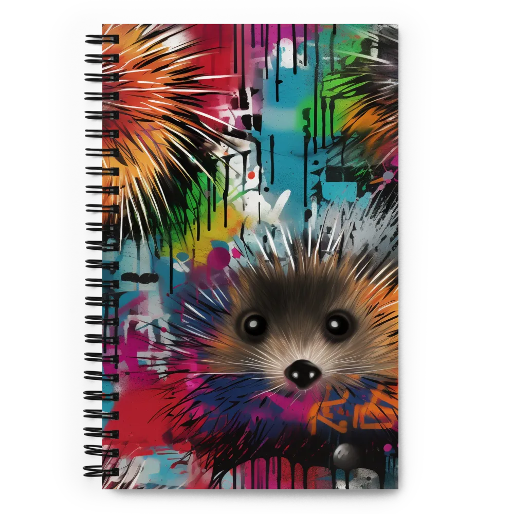 Whimsical Hedgehogs in a Kaleidoscopic Wonderland | Spiral Notebook