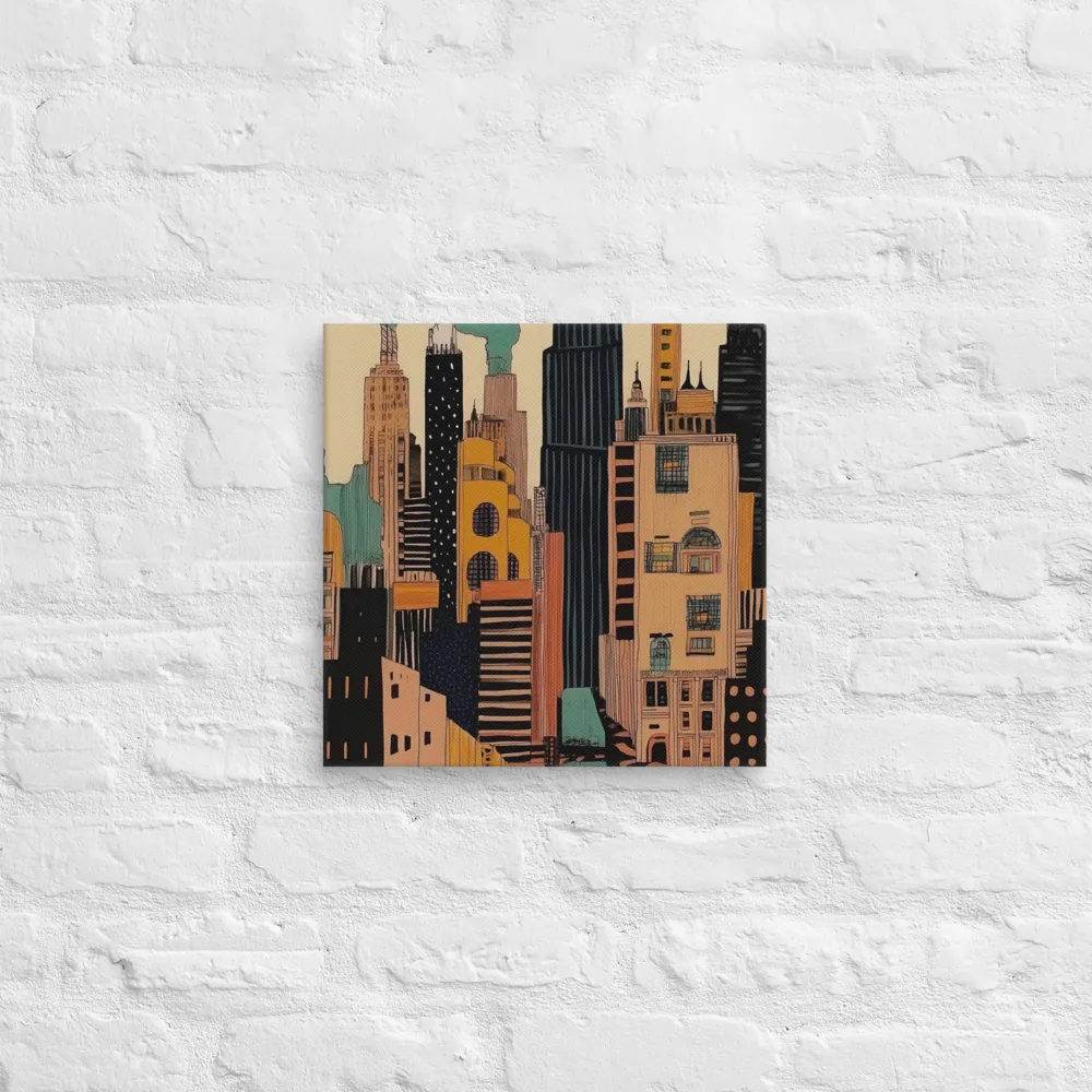 Urban Symphony in Ink | Canvas | 14″×14″