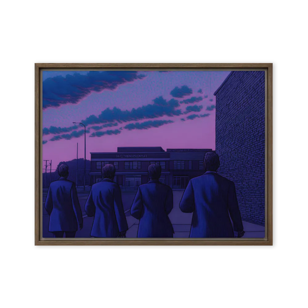 The Twilight Stroll | Canvas with Brown Frame | 18″×24″