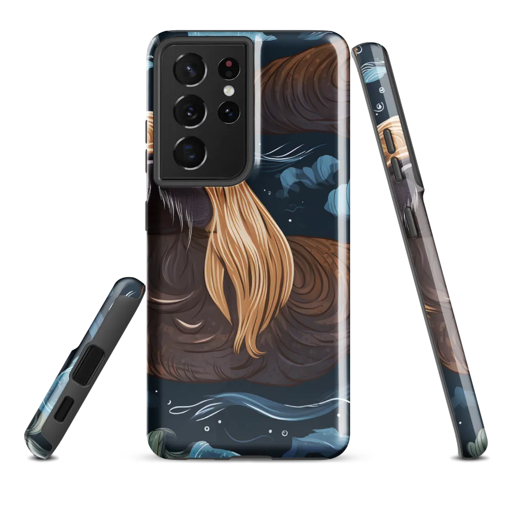 Whimsical Walruses in Deep Blue | Phone Case |  S21 Ultra | Tough Case | Glossy