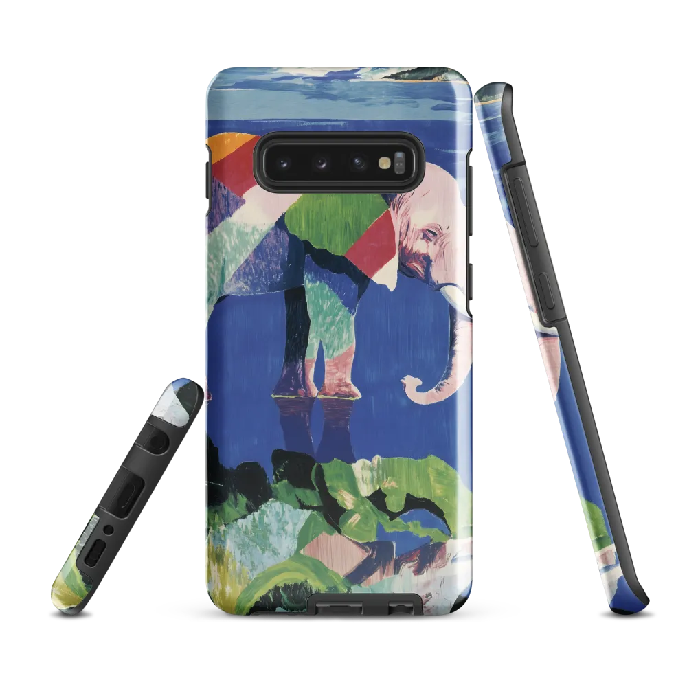 Serenity in Color: The Elephants of Reflection | Phone Case |  S10 Plus | Tough Case | Glossy