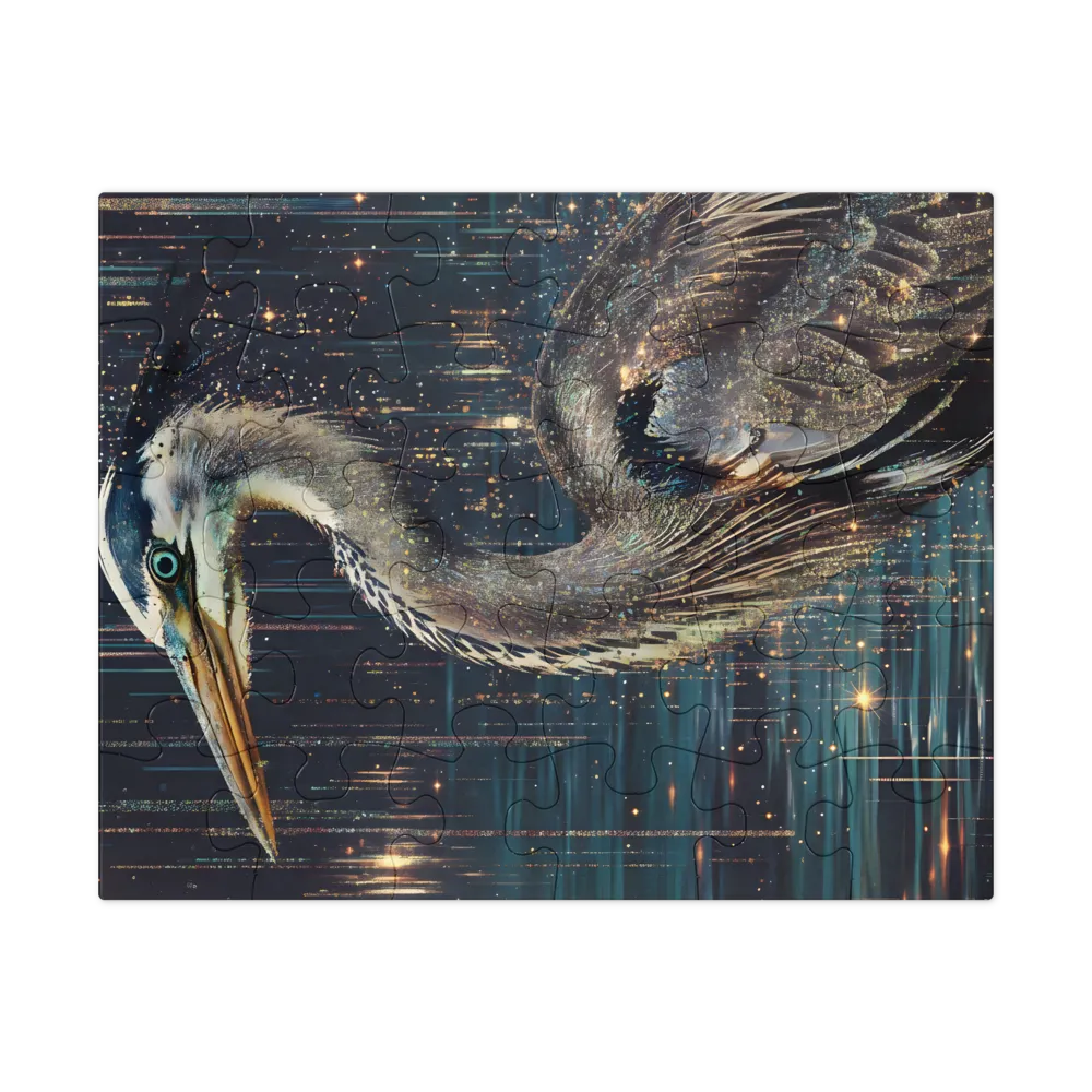 Starlit Heron 
 Jigsaw Puzzle in Tin Box