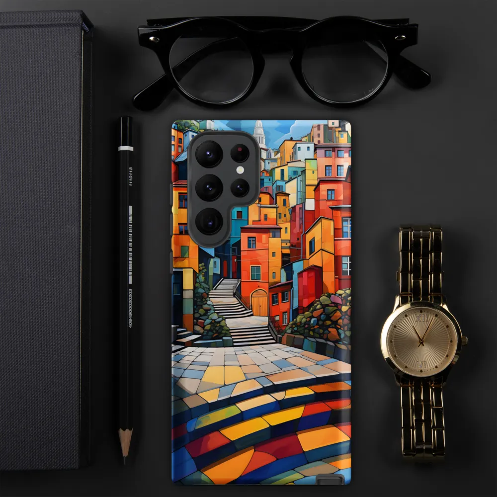 Vibrant Village: A Cubist Journey