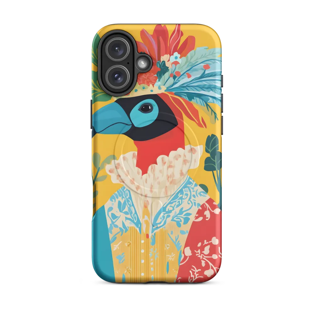 The Regal Parrot: A Celebration of Color | Phone Case |  16 Plus | MagSafe® Tough Case | Matte