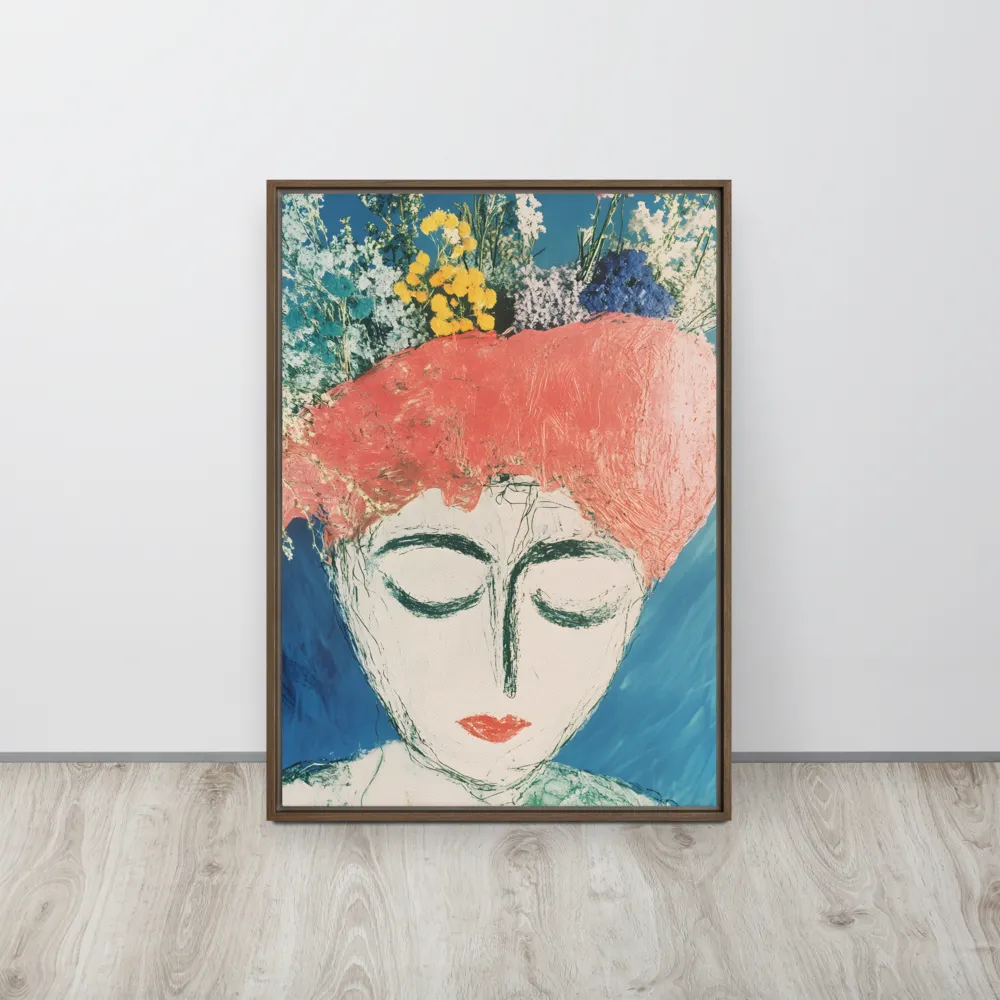 Serenity in Bloom | Canvas with Brown Frame | 20″×28″