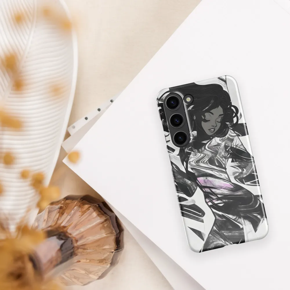 Fluid Grace: The Dance of Shadows | Phone Case |  S23 | Snap Case | Glossy