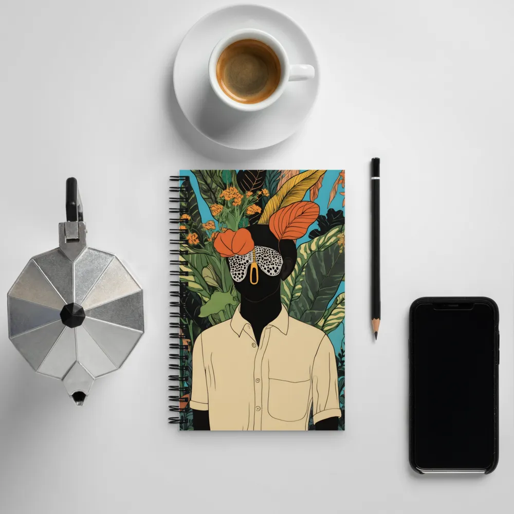 Enigmatic Flora: A Modern Portrait | Spiral Notebook