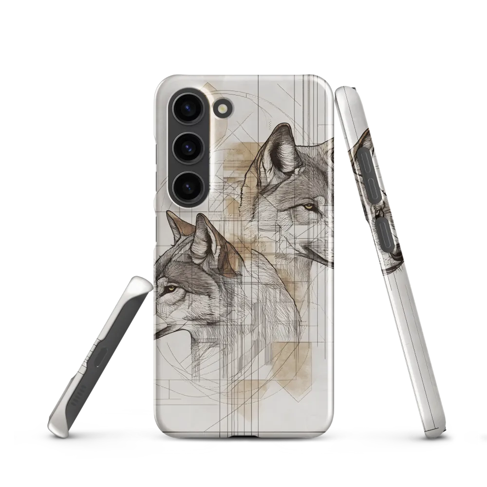 Geometric Harmony: The Essence of Wolves | Phone Case |  S23 | Snap Case | Glossy