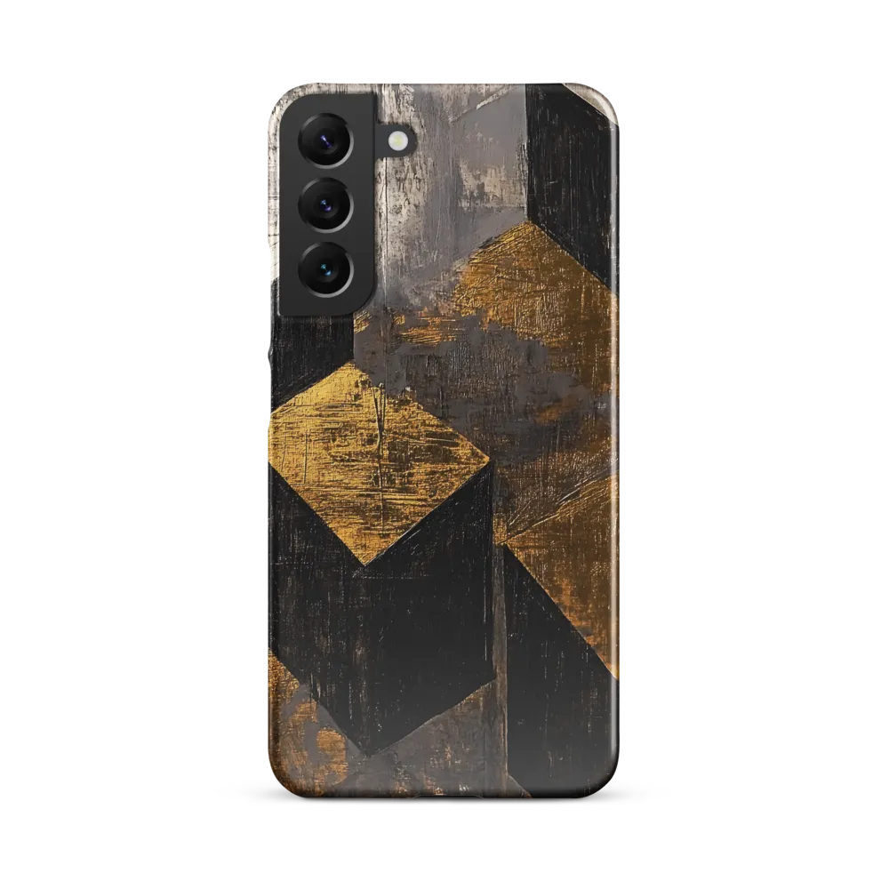 Geometric Harmony in Gold and Black | Phone Case |  S22 Plus | Snap Case | Glossy