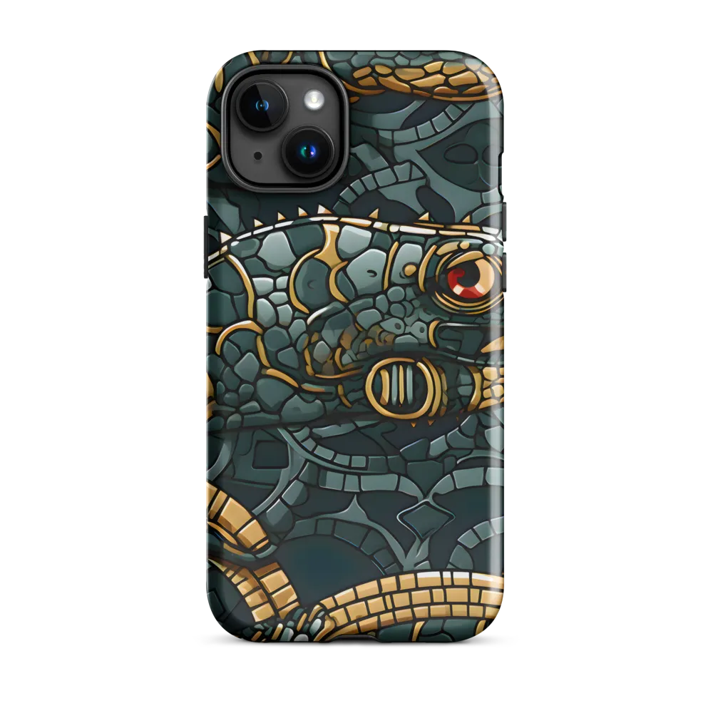 Reptilian Elegance: A Digital Art Nouveau Tapestry