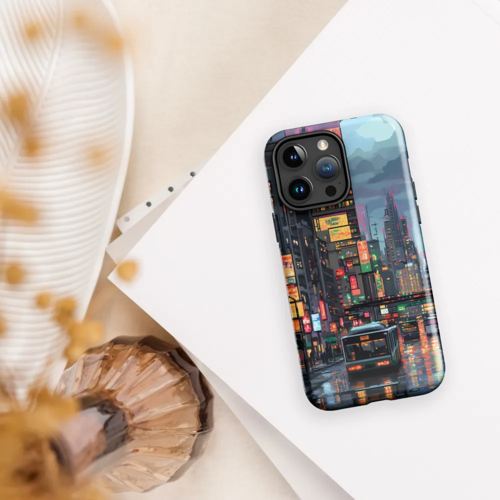 Neon Dreams: A Pixelated Urban Night