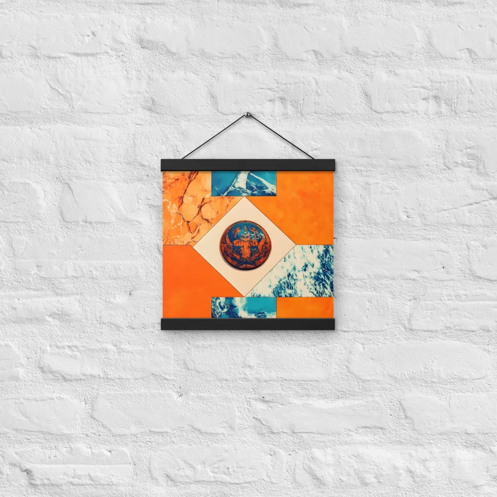 Harmonious Encounters: Abstract Geometry | Poster With Black Wood Hanger | 12″×12″