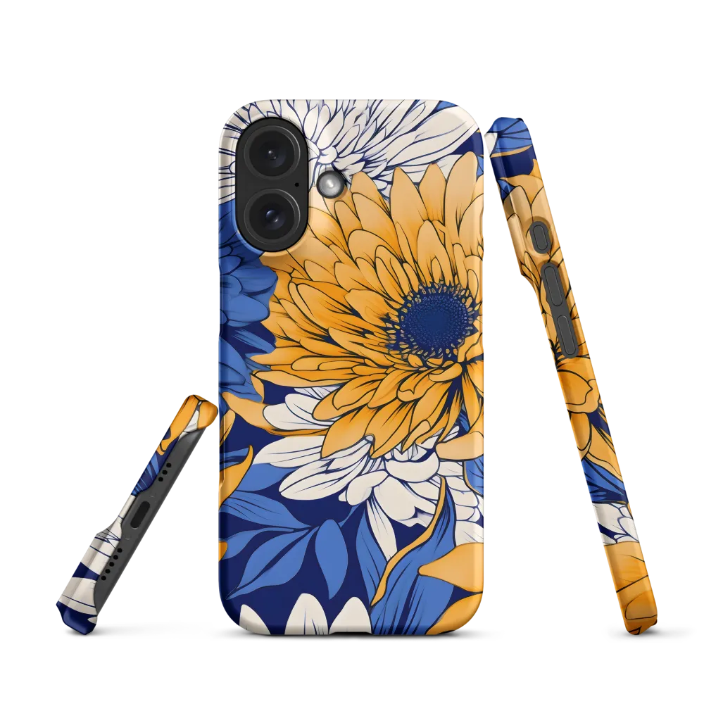 Floral Harmony in Blue and Yellow