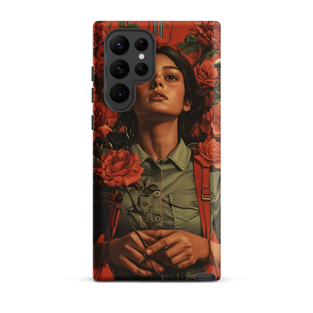 Harmony and Strength: A Portrait Among Roses