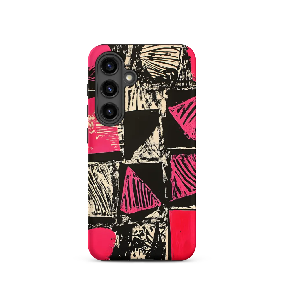 Geometric Symphony in Pink and Black