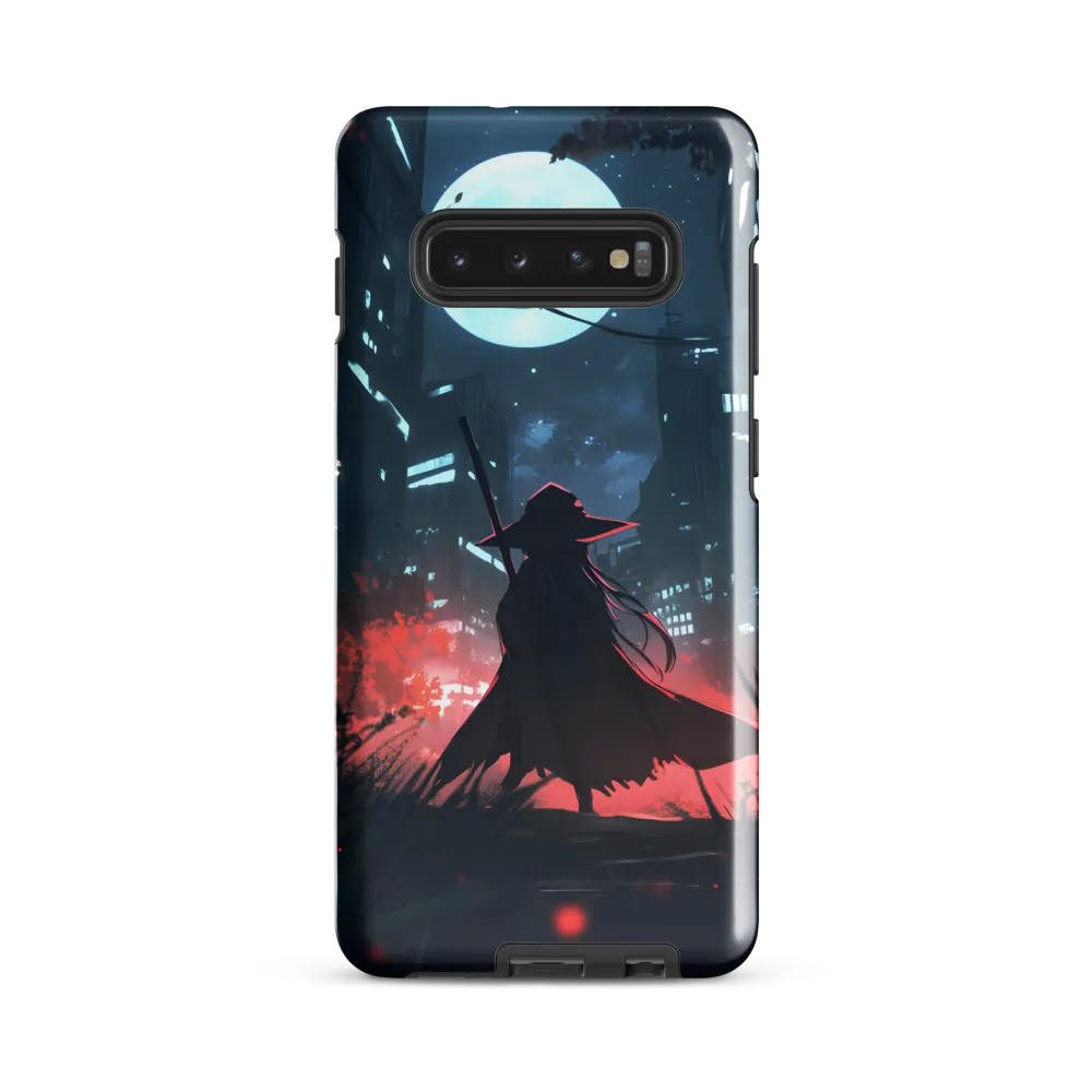 The Enigmatic Witch of the Night City | Phone Case |  S10 Plus | Tough Case | Glossy