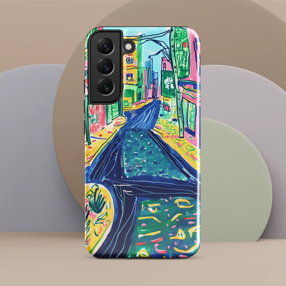 Dreamy Street in Vibrant Hues