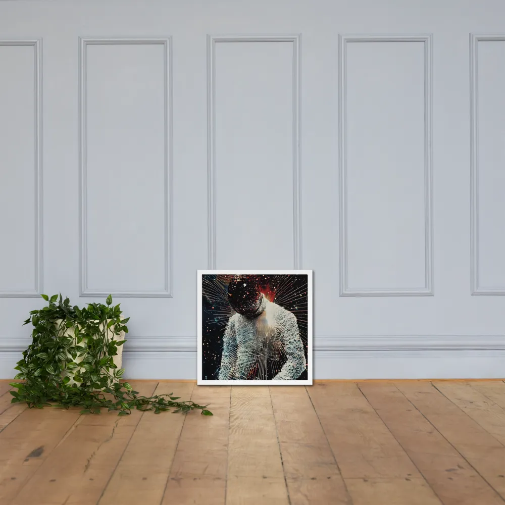 Ethereal Astronaut: A Journey Through the Cosmos | Poster with White Frame | 18″×18″