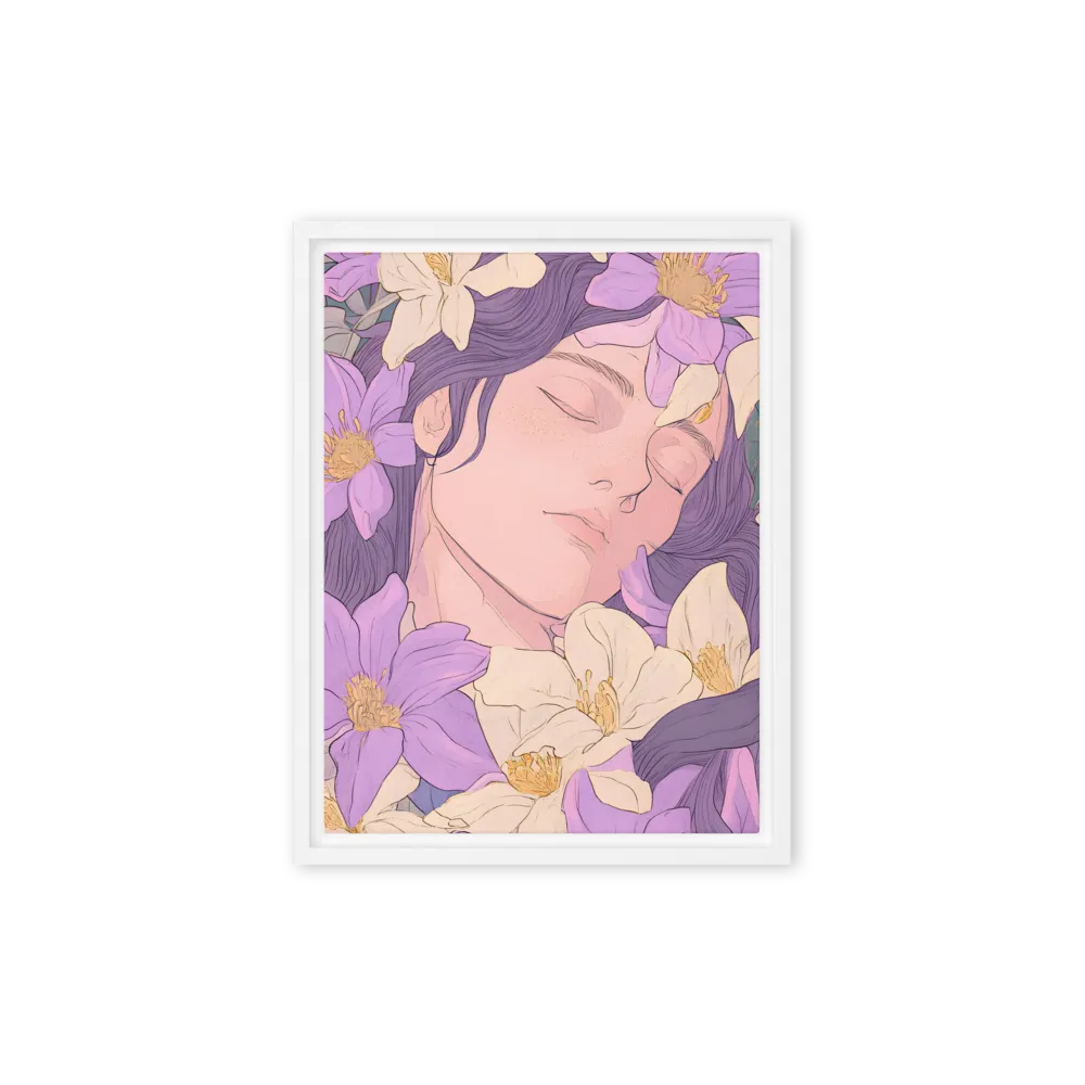 Harmony in Bloom | Canvas with White Frame | 9″×12″