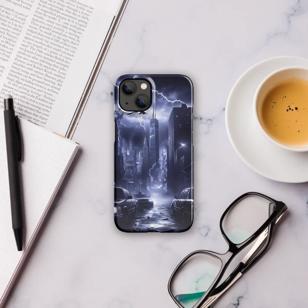 Stormy Cityscape: Shadows of the Night | Phone Case |  13 | Snap Case | Glossy