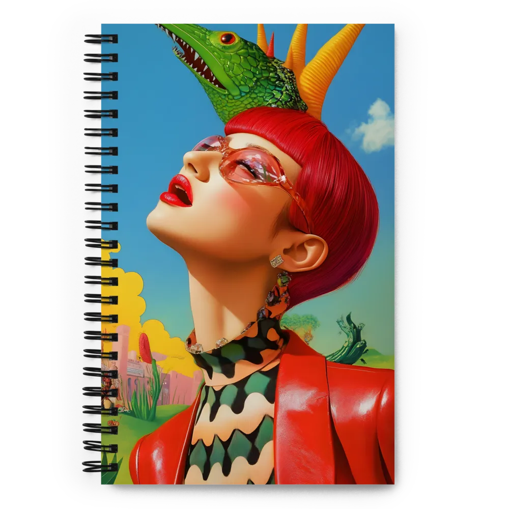 Whimsical Fantasy: A Surreal Portrait | Spiral Notebook