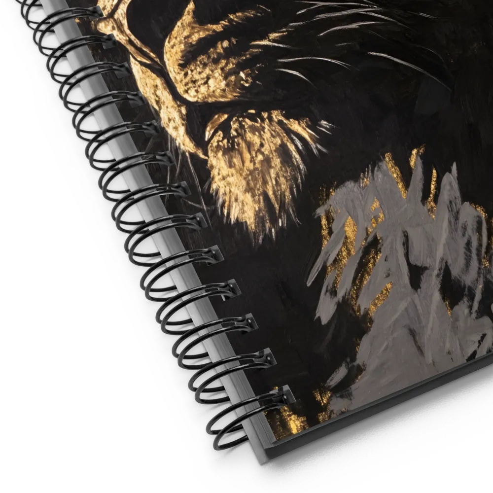 Majestic Gaze: The Golden Lion | Spiral Notebook