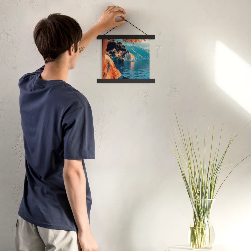 Elysian Waterscape | Poster With Black Wood Hanger | 10″×10″