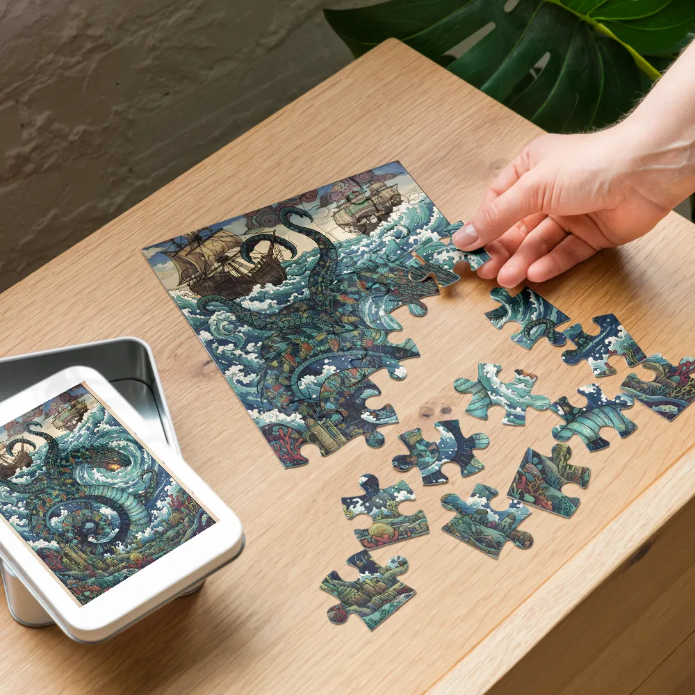 Kraken of the Deep 
 Jigsaw Puzzle in Tin Box