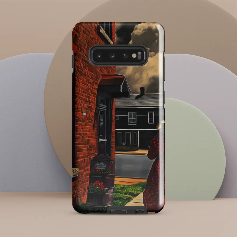 Silent Stroll: A Moment in Red | Phone Case |  S10 Plus | Tough Case | Glossy