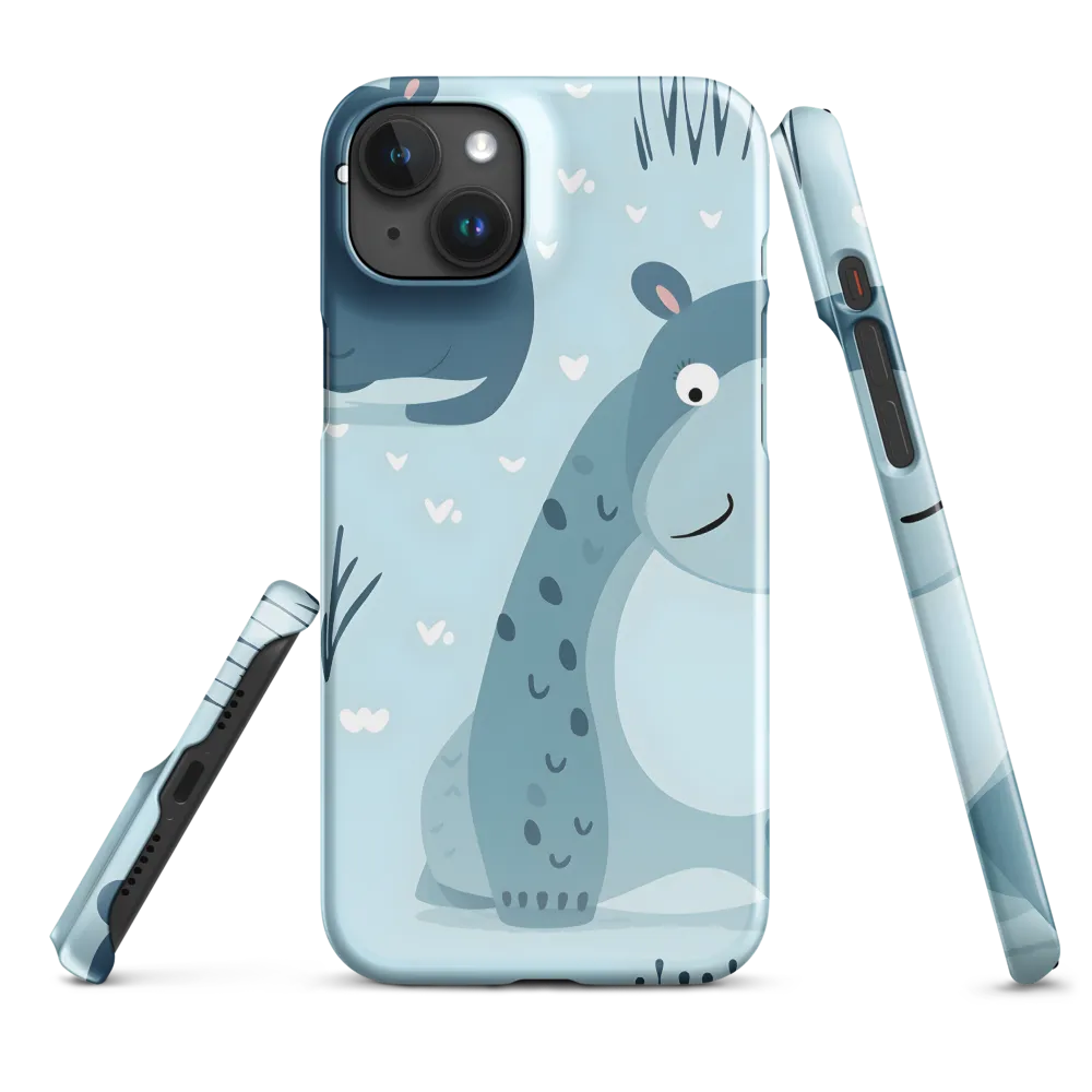 Whimsical Hippo Delight | Phone Case |  15 Plus | Snap Case | Glossy
