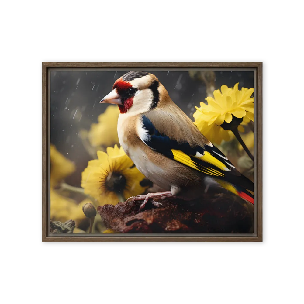 Harmony in Nature: A Goldfinch Amidst Blooms