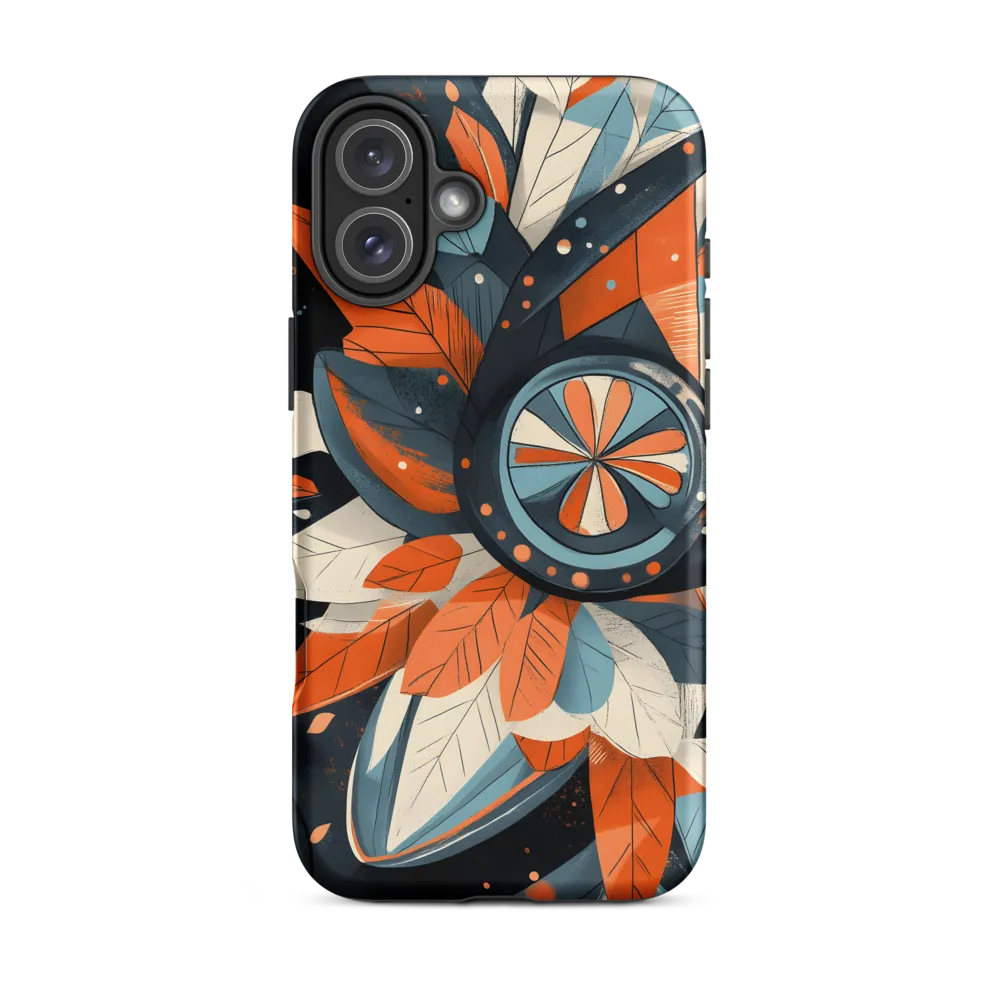 Floral Symphony in Orange and Teal