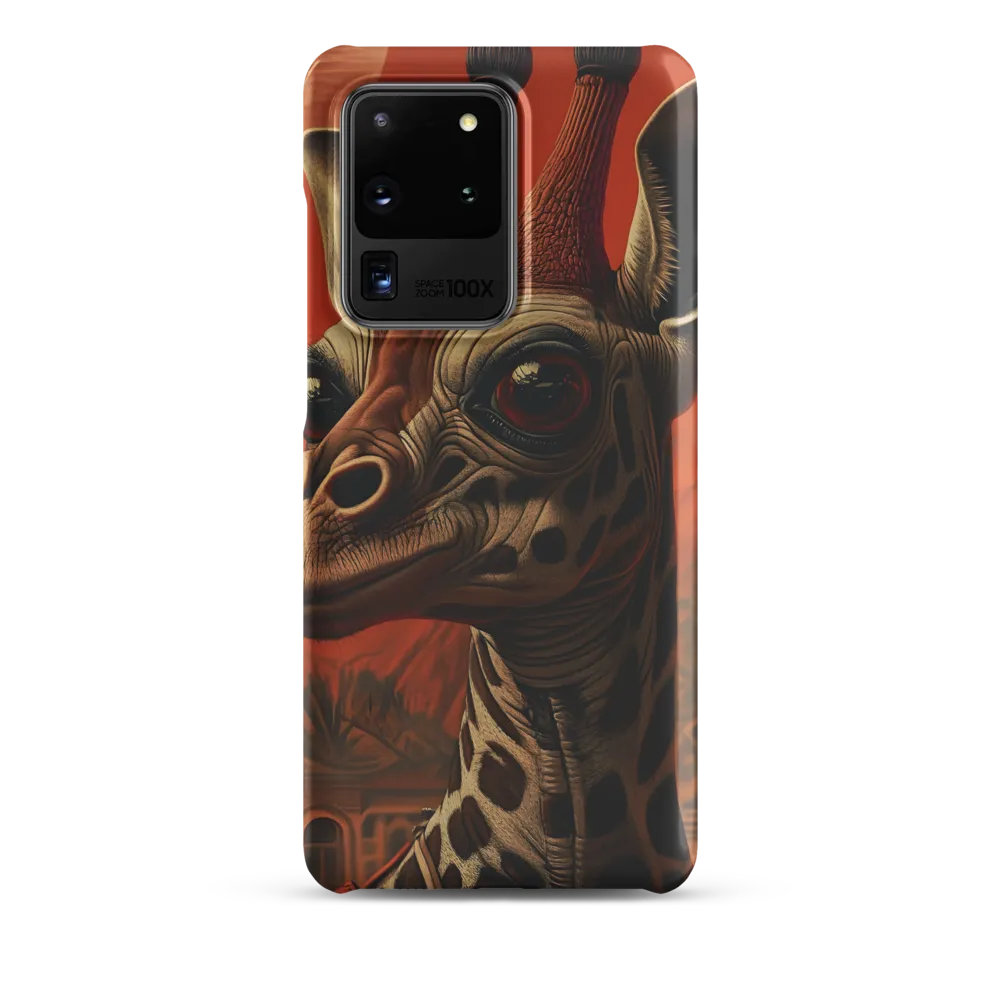 Whimsical Giraffe in an Orange Dreamscape