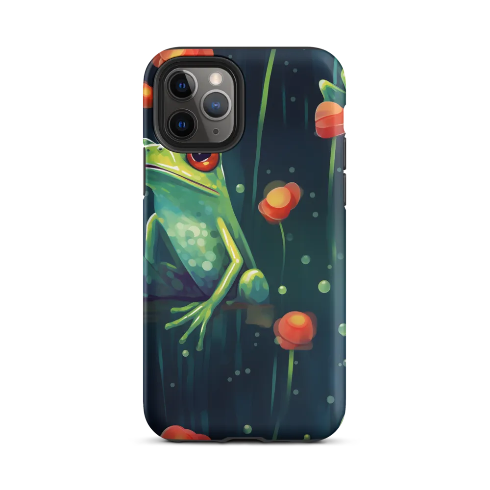 Playful Frogs in a Lush Pond