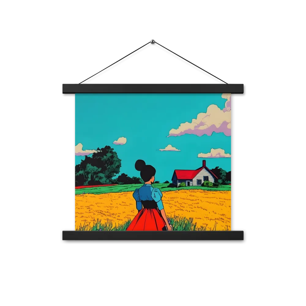 Whispers of a Sunlit Meadow | Poster With Black Wood Hanger | 14″×14″