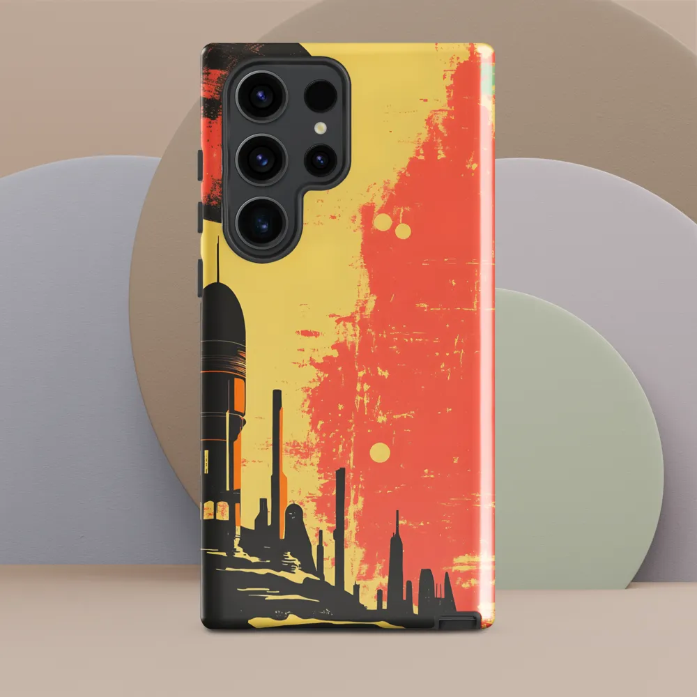 Journey to the Stars: A Retro-Futuristic Landscape | Phone Case |  S23 Ultra | Tough Case | Glossy