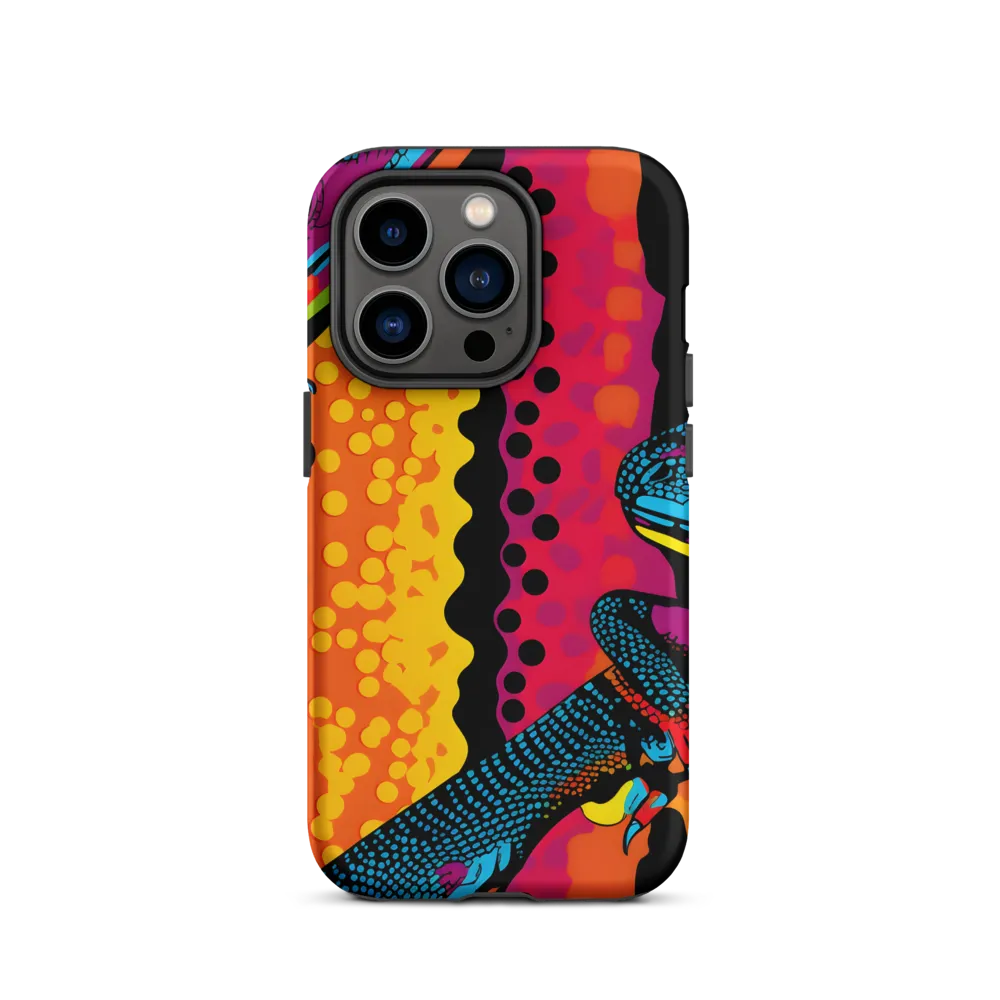 Colorful Encounters: The Playful Geckos | Phone Case |  14 Pro | Tough Case | Matte