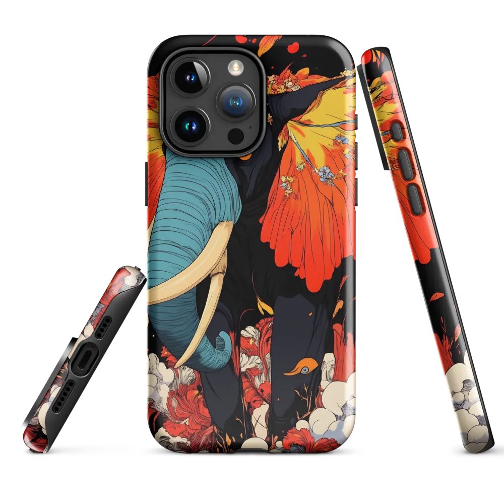 Majesty of the Floral Elephant | Phone Case |  15 Pro Max | Tough Case | Glossy