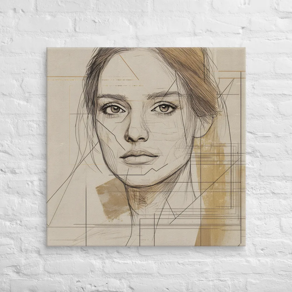 Geometric Elegance: A Modern Portrait | Canvas | 32″×32″