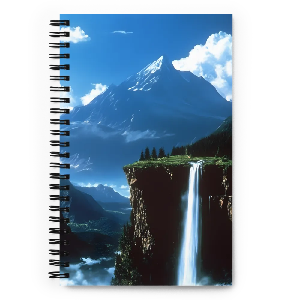 Nature's Majesty: A Serene Cascade | Spiral Notebook