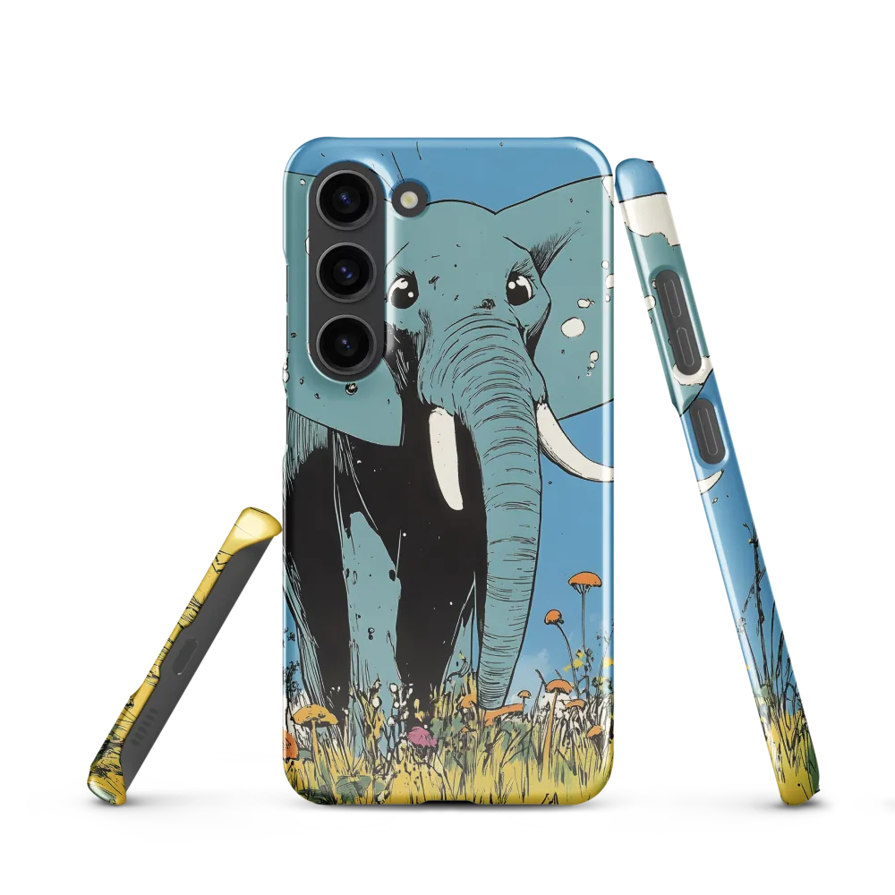Whimsical Blue Elephant in Bloom