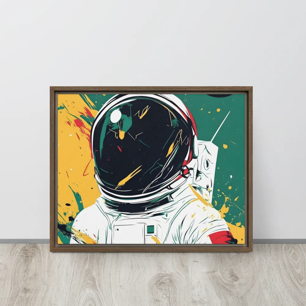 Galactic Explorer: A Modern Odyssey | Canvas with Brown Frame | 16″×20″