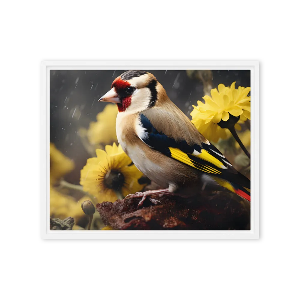 Harmony in Nature: A Goldfinch Amidst Blooms