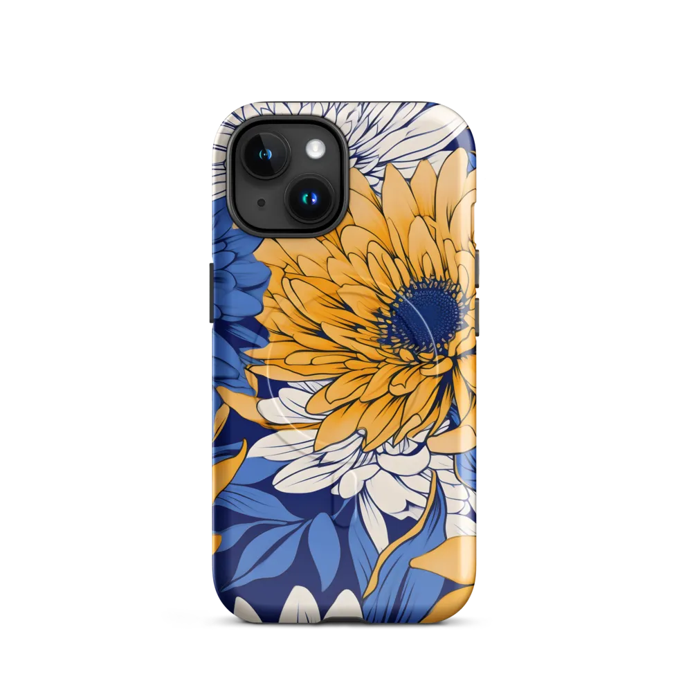 Floral Harmony in Blue and Yellow
