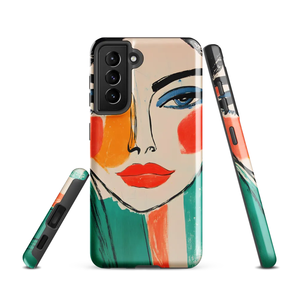 Vivid Portrait of a Modern Muse | Phone Case |  S21 | Tough Case | Glossy