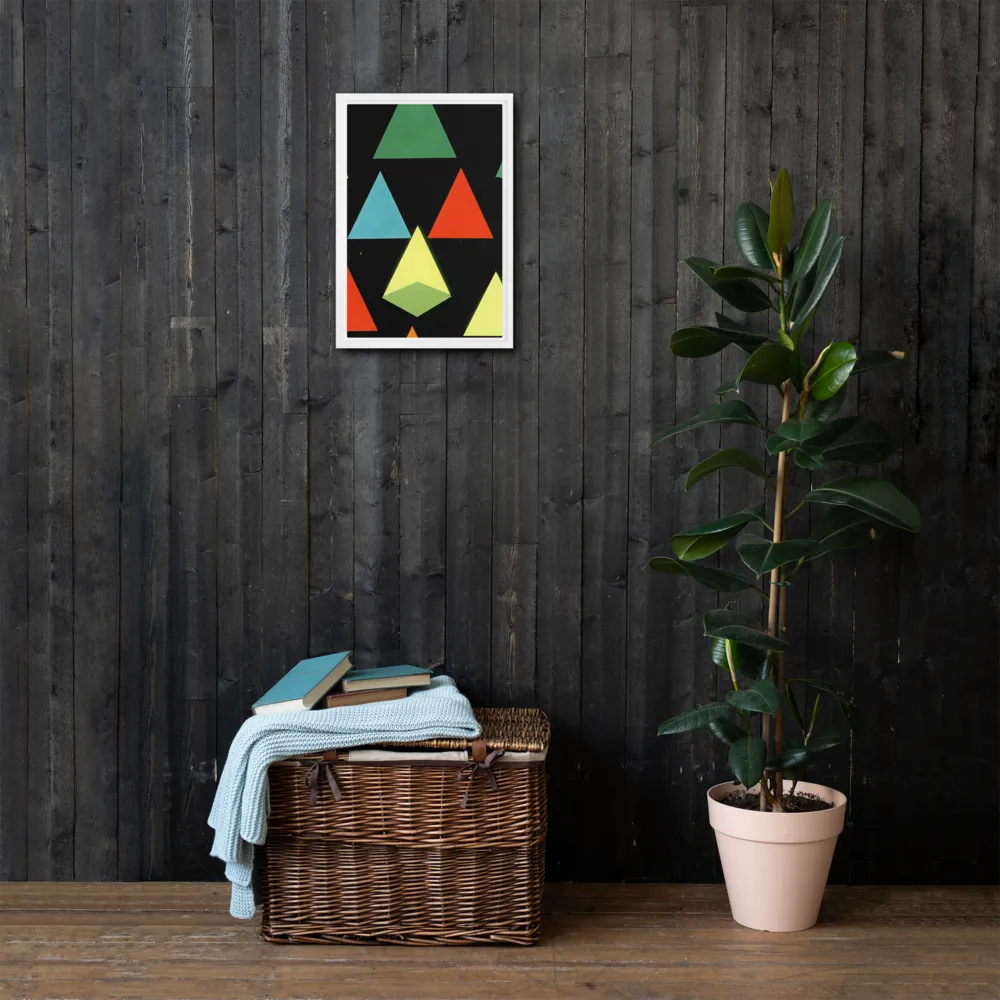 Geometric Harmony in Color | Canvas with White Frame | 12″×18″