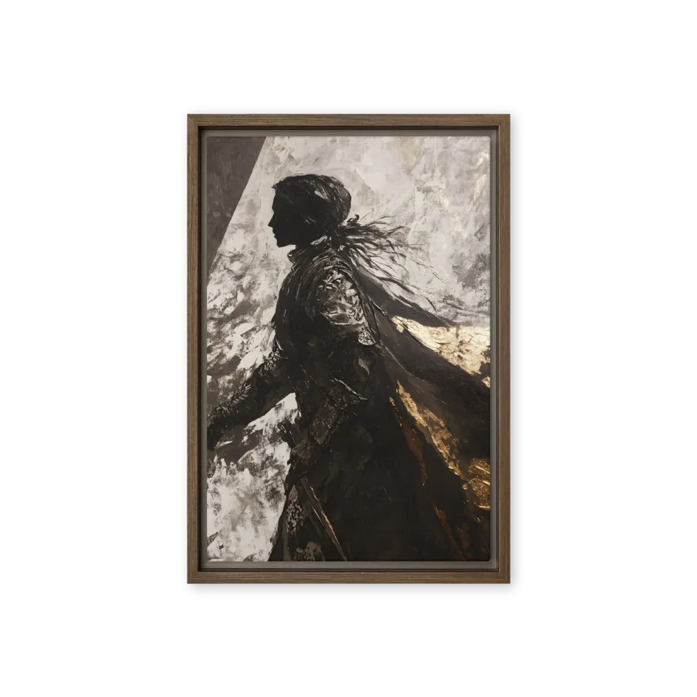 The Silhouette of Valor | Canvas with Brown Frame | 12″×18″